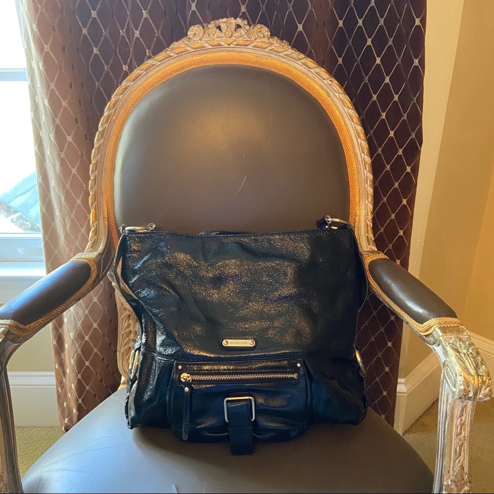 Michael Kors Shiny Black Shoulder Bag